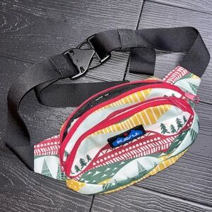 KAVU Red and Green Patterned Belt Bag